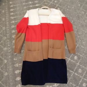 Womens color block cardigan